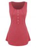 Buttons Tunic Solid Tank Top -  