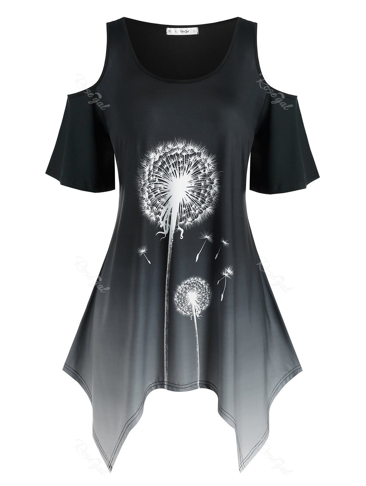 dandelion print ombre tee