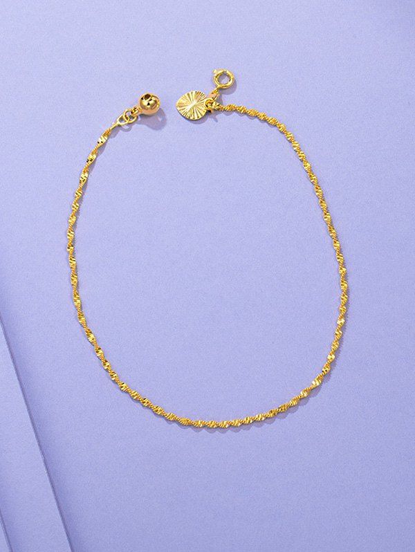 

Twist Chain Bell Waterdrop Charm Anklet, Golden