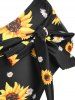 Knotted Sunflower High Rise Wrap Bikini Swimwear -  