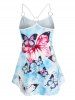 Plus Size Butterfly Printed Cami Tank Top -  