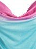 Plus Size Ombre Lace Insert Back Tank Top -  