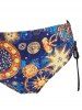 Maillot de Bain Tankini Galaxie Planète à Bretelle à Lacets - Jaune XXL