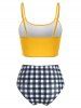 Maillot de Bain Bikini Plissé Au Poitrine en Vichy - Jaune M