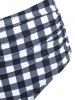 Maillot de Bain Bikini Plissé Au Poitrine en Vichy - Jaune M