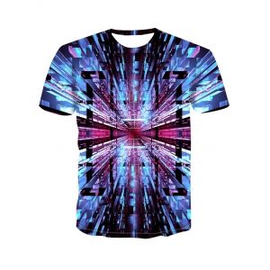 

Space Tunnel 3D Print Short Sleeve T-shirt, Deep sky blue