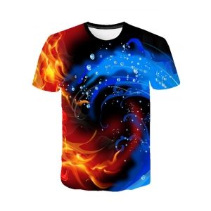 

Water and Fire Print Short Sleeve T-shirt, Multi