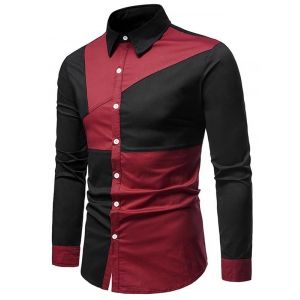 

Button Up Long Sleeve Contrast Shirt, White