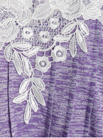 Plus Size & Curve Space Dye Lace Applique Tee