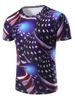 American Flag 3D Printed Short Sleeve T-shirt -  