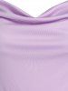 Cowl Neck Midi Handkerchief Dress -  