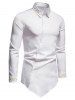 Metallic Thread Embroidered Button Up Asymmetrical Shirt -  
