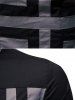 Cross Print Contrast Button Up Shirt -  