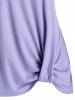 T-shirt Tunique Applique Floral Côtelé de Grande Taille - Pourpre  1X