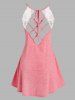 Crisscross Lace Panel Cutout Lounge Dress -  