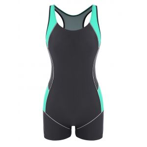 

Colorblock Sporty Racerback Cutout One-piece Swimsuit, Multi