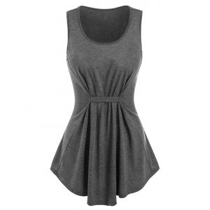 

Gathered Heathered Tank Top, Dark gray