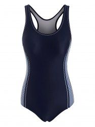 Cutout Racerback Striped One-piece Swimsuit -  