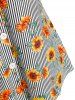 Chemise Rayée à Imprimé Tournesol de Grande Taille - Jaune L