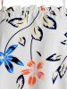 Robe à Bretelle à Imprimé Fleur et Feuille - Blanc XL
