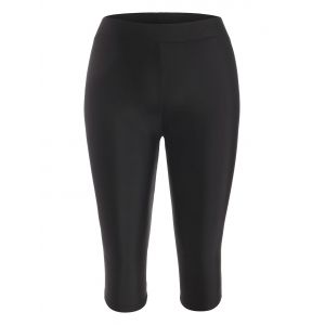 

High Waisted Capri Swim Pants, Black