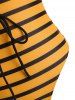Scoop Striped Low Back One-piece Swimsuit -  