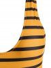 Scoop Striped Low Back One-piece Swimsuit -  