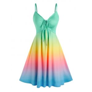 

Rainbow Color Gradient Slip Dress, Multi