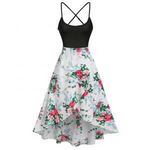 

Floral Print Overlap Maxi Dress, Multi