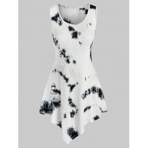 

Tie Dye Irregular Tank Top, White