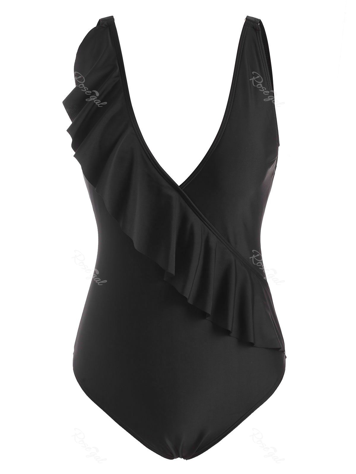 Store Plunge Ruffle High Leg One-piece Swimsuit  
