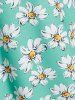 Cold Shoulder Bowknot Floral T Shirt -  
