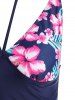 Plunge Flower Print Skirted Tankini Swimwear -  