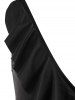 Plunge Ruffle High Leg One-piece Swimsuit -  