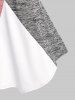 T-shirt Teinté Ourlet Courbe avec Boutons de Grande Taille - Multi 
