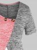 T-shirt Teinté Ourlet Courbe avec Boutons de Grande Taille - Multi M | US 10