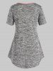 T-shirt Teinté Ourlet Courbe avec Boutons de Grande Taille - Multi M | US 10