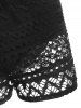Drawstring Crochet Panel Slit Swim Bottom -  