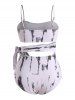 Abstract Print Cutout Waist Tie One-piece Swimsuit -  