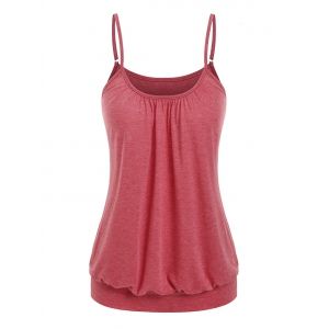 

Heathered Blouson Casual Cami Top, Red