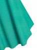 T-shirt Fleuri Rayé Imprimé en Blocs de Couleurs de Grande Taille - Vert clair 4X