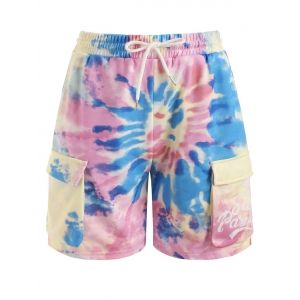 

Tie Dye Letter Print Sweatshorts, Multi