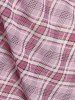 T-shirt à Carreaux Tordu en Dentelle Insérée de Grande Taille - Rose clair 5X