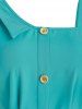 Mock Button Self Tie Blouse -  
