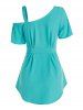 Mock Button Self Tie Blouse -  
