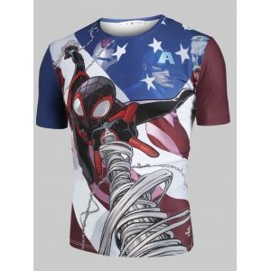 

Marvel Spider-Man Pattern Short Sleeve T-shirt, Multi