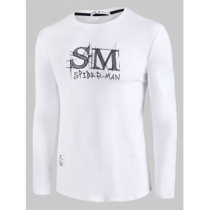 

Marvel Spider-Man Letter Print Long Sleeve T-shirt, White