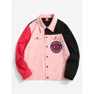 

Marvel Spider-Man Patched Contrast Shirt Jacket, Multi a