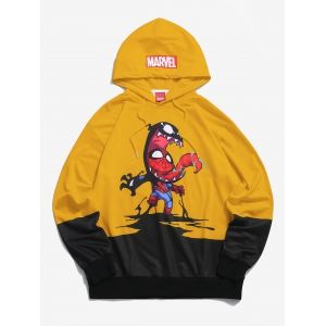 

Marvel Spider-Man And Venom Graphic Casual Drawstring Hoodie, Bright yellow