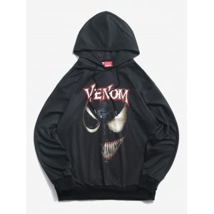 Marvel Spider-Man Venom Print Casual Hoodie, Black